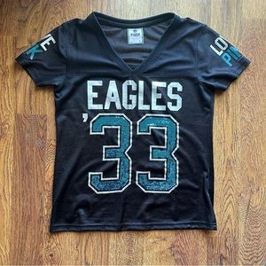 Victoria’s Secret PINK Philadelphia Eagles Jersey Black with Sequins size S